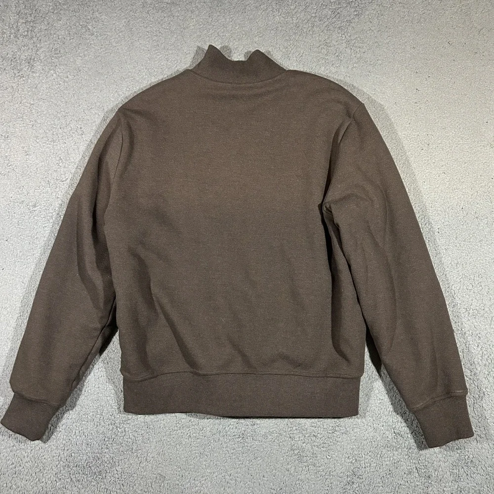 Banana Republic Men's Large Brown Knit Bomber Jacket Sherpa Lining